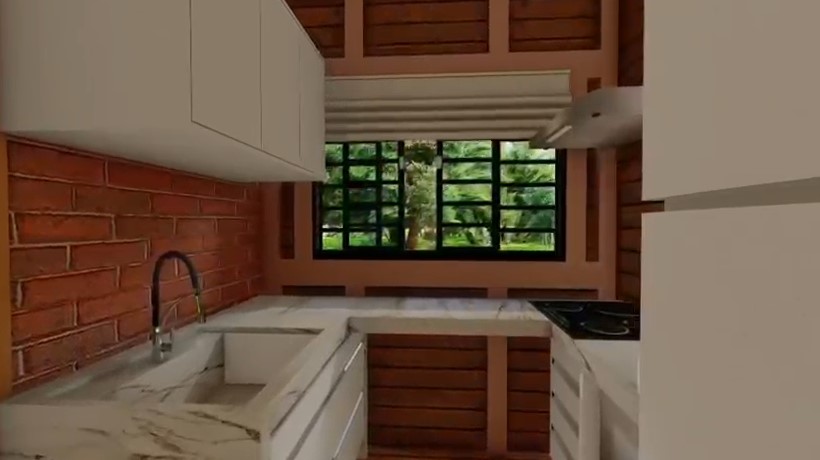 Cozinha rústica com tijolinho