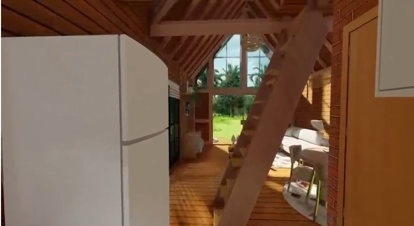 Vista para o jardim do interior